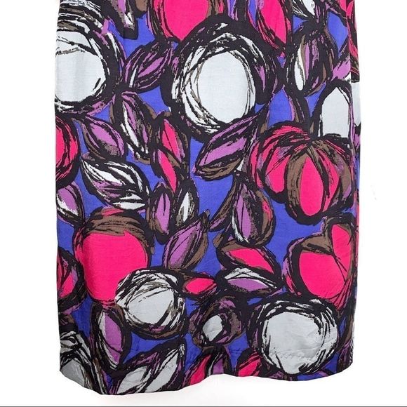 Boden Silk Blend Pink Multicolor Print Shift Dress - Picture 6 of 8